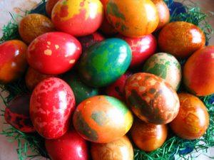 Painting easter eggs