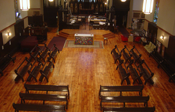 Hardwood flooring in a Church